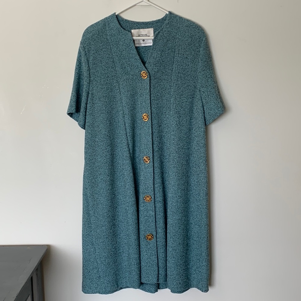 Vintage 80s Steve Fabrikant Saks Fifth Avenue Knitted Dress Size Large
